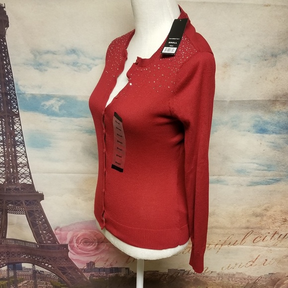 ⭐️ Central Park West NY Red sequin cardigan - Picture 2 of 5